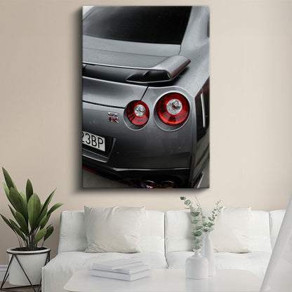 Nissan GT-R - İkonik Japon Performans Otomobilinin Arka Detayı Kanvas Tablo