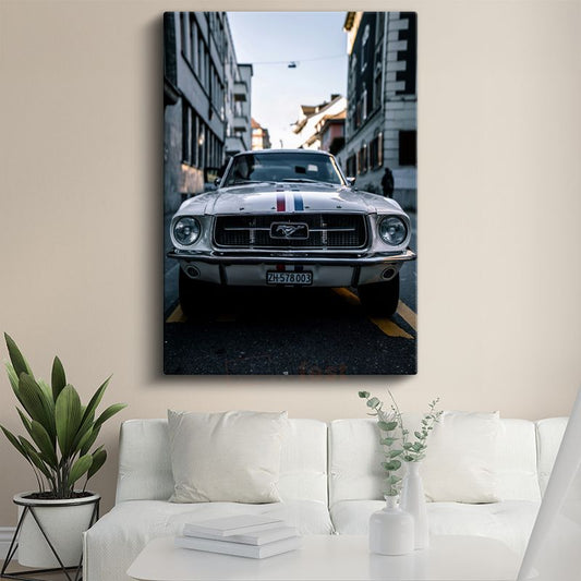 Ford Mustang - Klasik Amerikan Muscle Car Ön Görünüm Kanvas Tablo