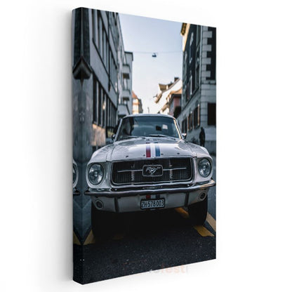 Ford Mustang - Klasik Amerikan Muscle Car Ön Görünüm Kanvas Tablo