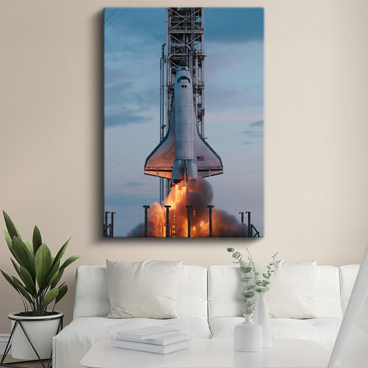 NASA Uzay Mekiği - Fırlatma Anında İhtişamlı Görünüm Kanvas Tablo