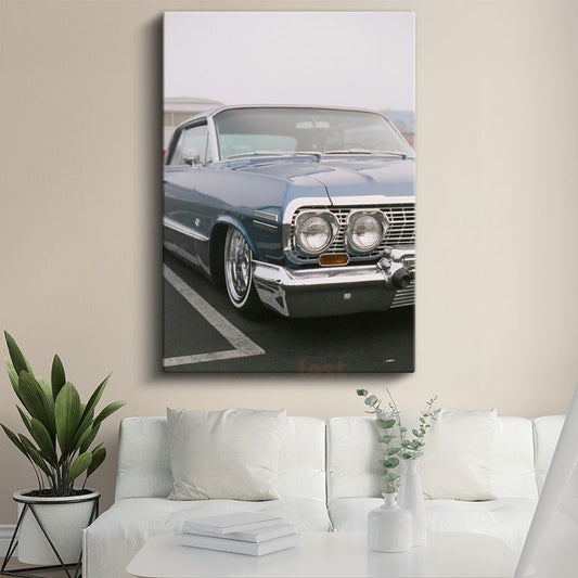 Chevrolet Impala - Klasik Amerikan Otomobil Ön Görünümü Kanvas Tablo
