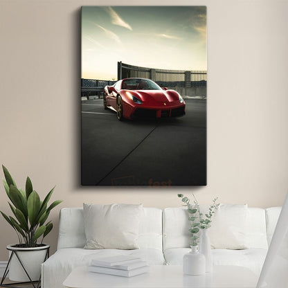 Ferrari 488 - Kırmızı İtalyan Süper Spor Otomobil Kanvas Tablo