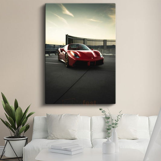 Ferrari 488 - Kırmızı İtalyan Süper Spor Otomobil Kanvas Tablo