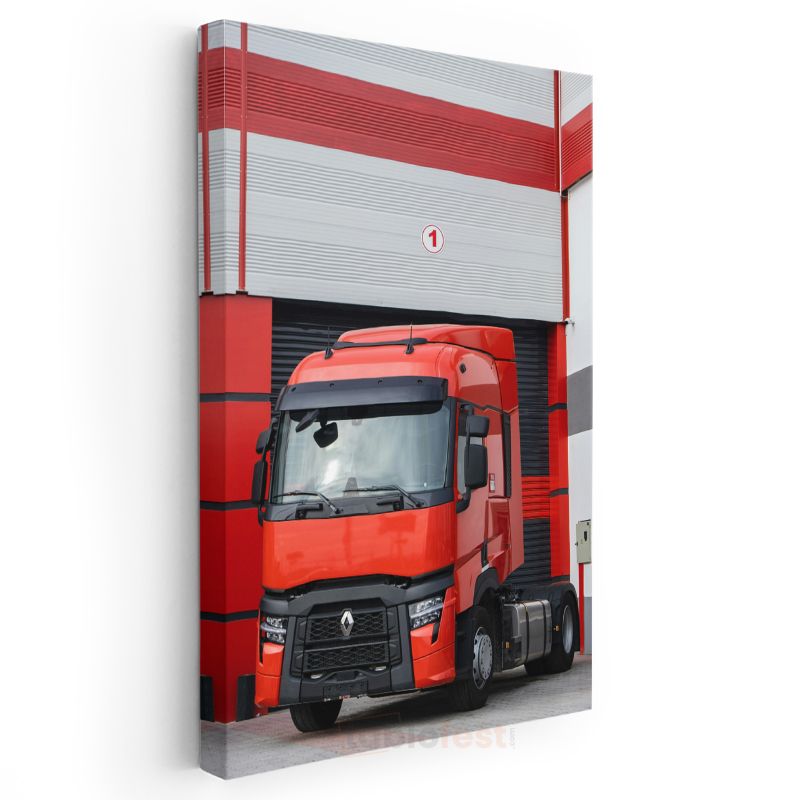 Renault T-High - Kırmızı Çekici Tır Kanvas Tablo