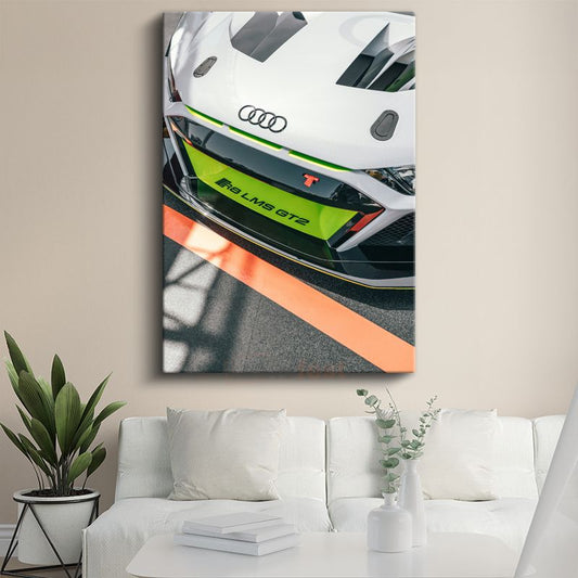 Audi R8 LMS GT2 - Yarış Otomobili Ön Panjur Detay Kanvas Tablo