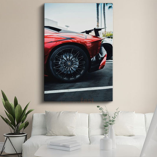 Lamborghini Aventador - İtalyan Süper Otomobil Jant Detayı Kanvas Tablo