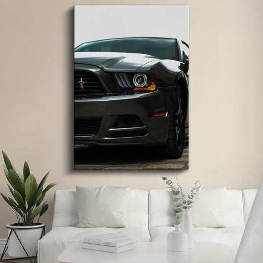 Ford Mustang - Ön Far Detayı Kanvas Tablo