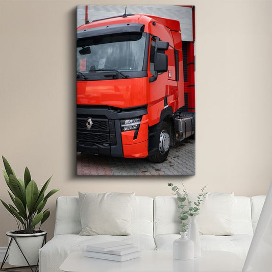 Renault Trucks - Kırmızı Çekici Ön Görünüm Kanvas Tablo
