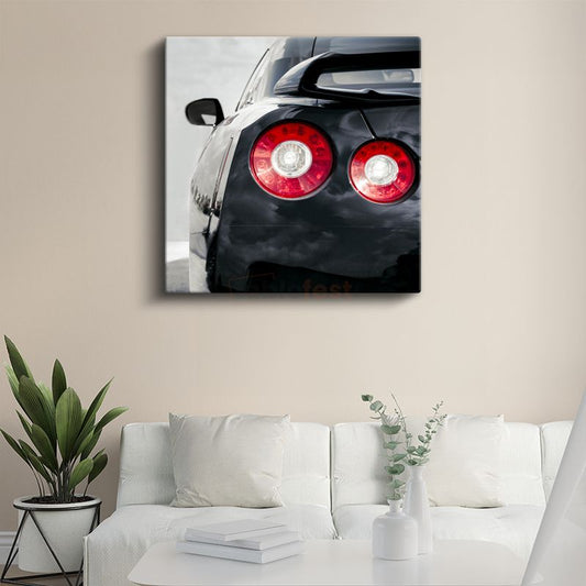 Nissan GT-R Arka Stoplar - Japon Spor Otomobil Detayı Kanvas Tablo