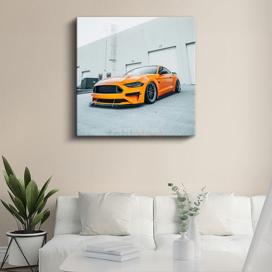 Ford Mustang GT - Turuncu Sportif Performans Kanvas Tablo