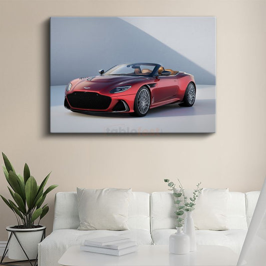 Aston Martin DBS Superleggera - Kırmızı Lüks Convertible Kanvas Tablo