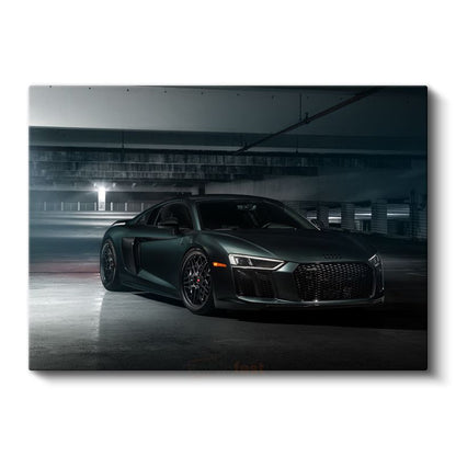 Audi R8 - Mat Siyah Süper Otomobil Kanvas Tablo