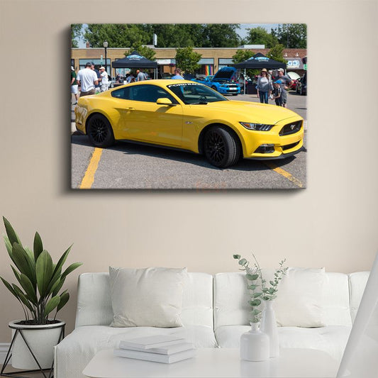 Ford Mustang GT - Sarı Spor Otomobil Kanvas Tablo