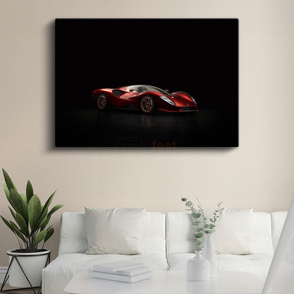 De Tomaso P72 - Kırmızı İtalyan Süper Otomobil Kanvas Tablo