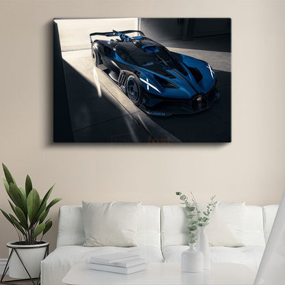 Bugatti Bolide - Mavi Yarış Konsept Otomobil Kanvas Tablo