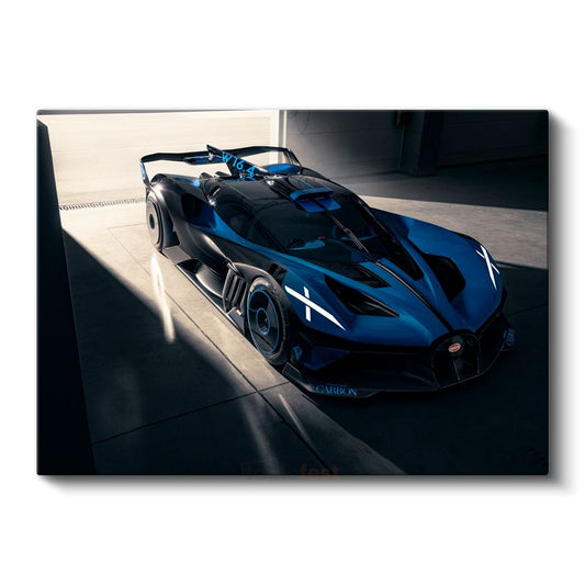 Bugatti Bolide - Mavi Yarış Konsept Otomobil Kanvas Tablo