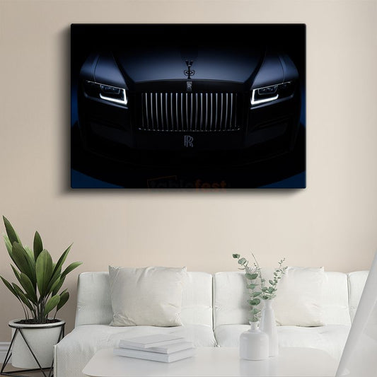 Rolls-Royce Ghost - Siyah Lüks Sedan Ön Görünüm Kanvas Tablo