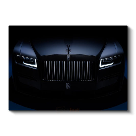 Rolls-Royce Ghost - Siyah Lüks Sedan Ön Görünüm Kanvas Tablo