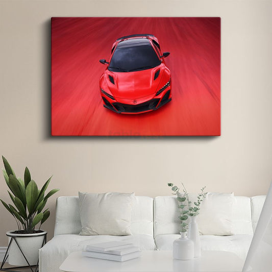 Acura NSX Type S - Kırmızı Spor Otomobil Hız Efekti Kanvas Tablo