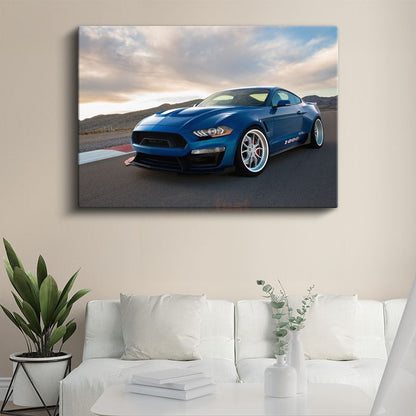 Ford Mustang Shelby 1000 - Mavi Amerikan Muscle Car Kanvas Tablo