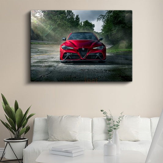 Alfa Romeo Giulia - İtalyan Spor Sedan Kanvas Tablo