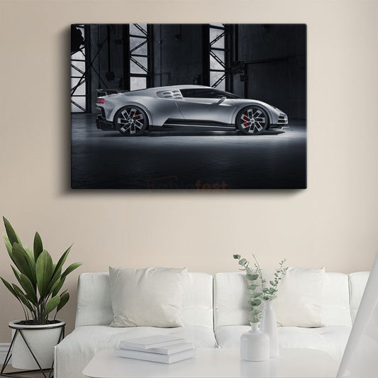 Bugatti Centodieci - Gümüş Limitli Üretim Süper Otomobil Kanvas Tablo