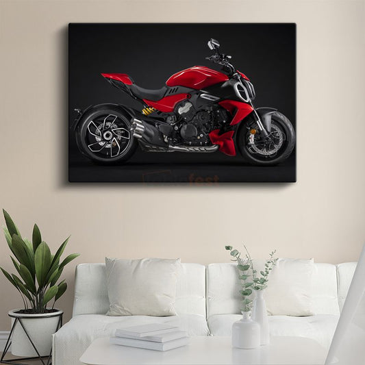 Ducati Diavel - Kırmızı İtalyan Naked Motosikleti Kanvas Tablo