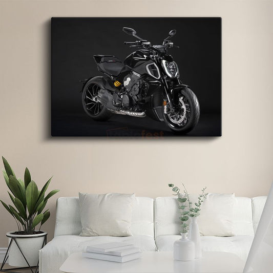 Ducati Diavel - Siyah Premium İtalyan Naked Motosikleti Kanvas Tablo