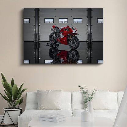 Ducati Panigale V4 - Kırmızı Yarış Motosikleti Kanvas Tablo