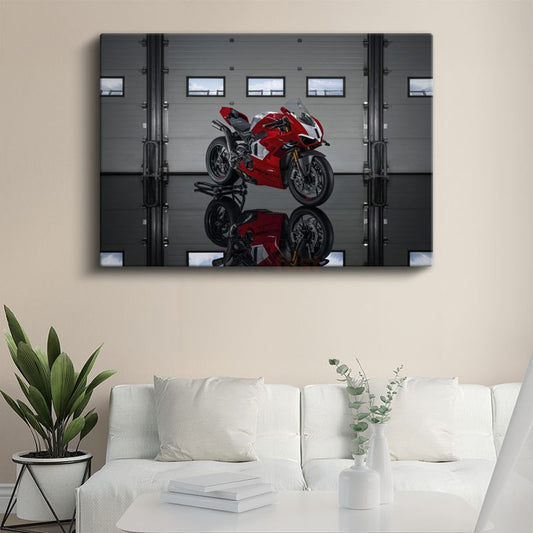 Ducati Panigale V4 - Kırmızı Yarış Motosikleti Kanvas Tablo