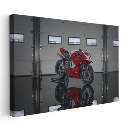 Ducati Panigale V4 - Kırmızı Yarış Motosikleti Kanvas Tablo