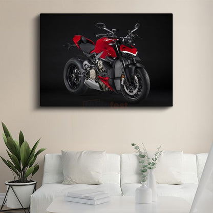Ducati Streetfighter V4 - Kırmızı İtalyan Güç Motosikleti Kanvas Tablo