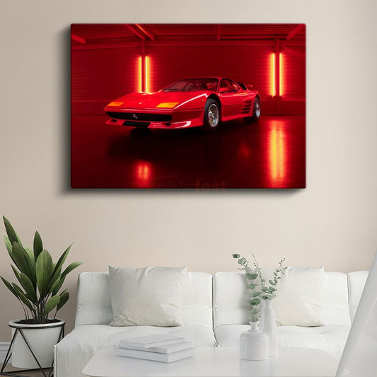 Ferrari Testarossa - İtalyan Klasik Süper Otomobil Kanvas Tablo