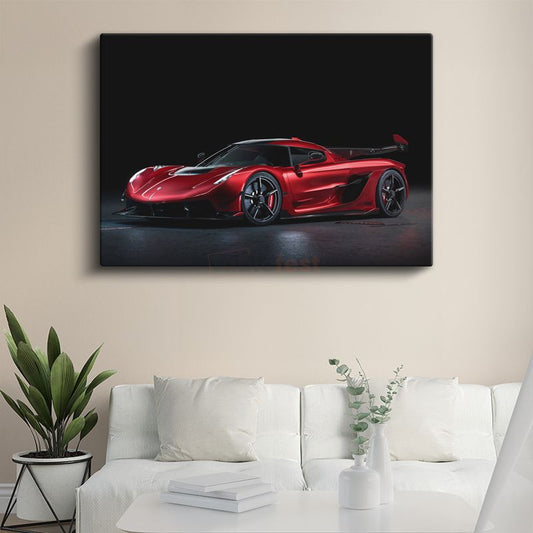 Koenigsegg Jesko - Kırmızı Hipercar Efsanesi Kanvas Tablo