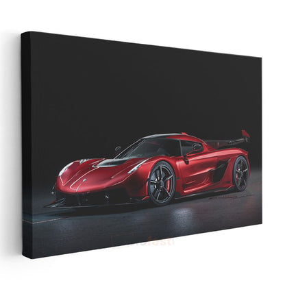 Koenigsegg Jesko - Kırmızı Hipercar Efsanesi Kanvas Tablo