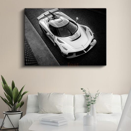 Koenigsegg Jesko - Beyaz Hipercar Mühendislik Harikası Kanvas Tablo