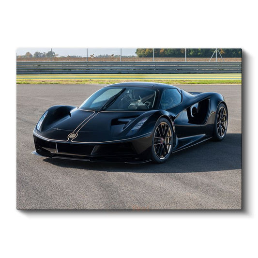 Lotus Evija - Pist Üzerinde Siyah Elektrikli Hipercar Kanvas Tablo