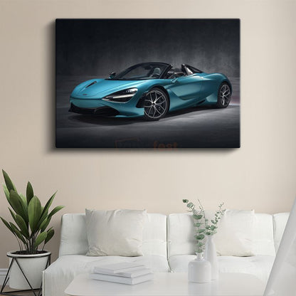McLaren 720S Spider - Turkuaz Convertible Süper Otomobil Kanvas Tablo