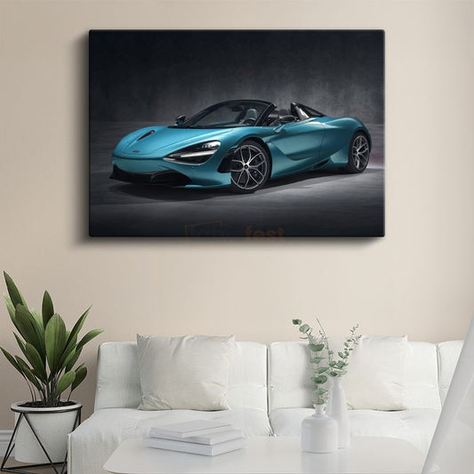 McLaren 720S Spider - Turkuaz Convertible Süper Otomobil Kanvas Tablo