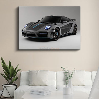 Porsche 911 Turbo S - Gri TopCar Modifiyeli Spor Otomobil Kanvas Tablo