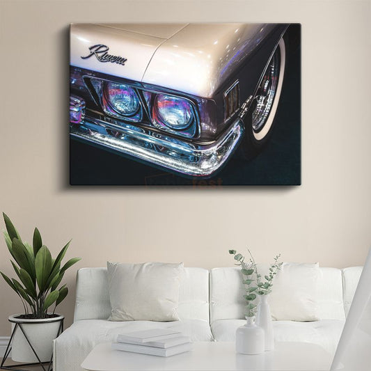 Buick Riviera Ön Farları - Klasik Amerikan Otomobili Detay Kanvas Tablo