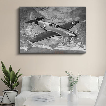 P-51 Mustang - Efsanevi Savaş Uçağı Kanvas Tablo