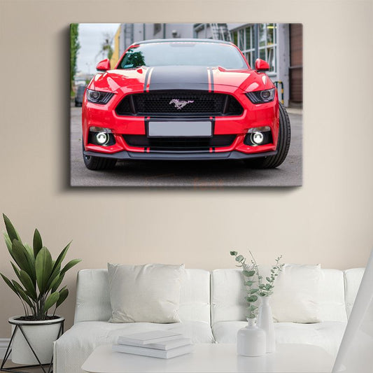 Ford Mustang GT - Kırmızı Amerikan Muscle Car Kanvas Tablo