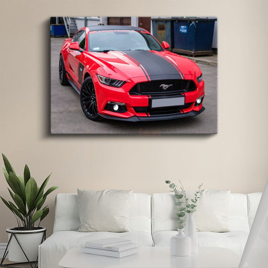 Ford Mustang GT - Yarış Şeritli Amerikan Muscle Car Kanvas Tablo