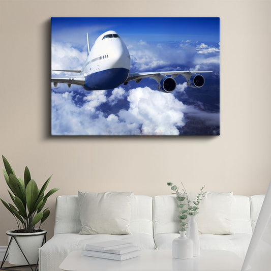 Boeing 747 Jumbo Jet - Bulutların Üzerinde Seyrüsefer Kanvas Tablo