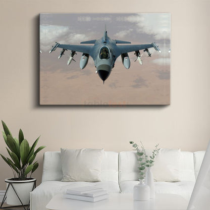 F-16 Savaş Uçağı - Havacılık Teknolojisinin Zirvesi Kanvas Tablo