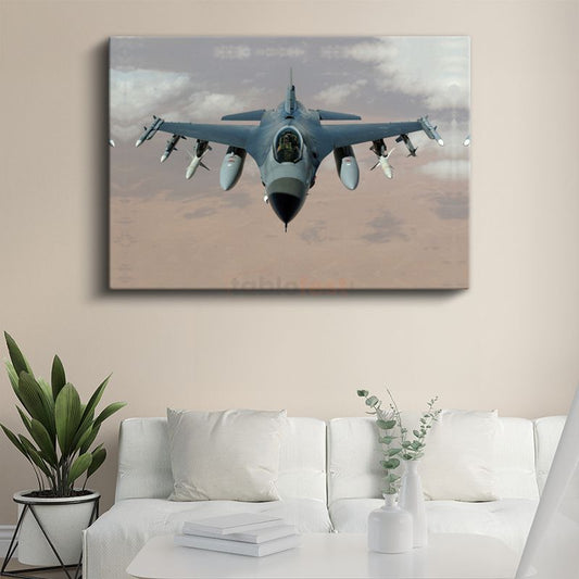 F-16 Savaş Uçağı - Havacılık Teknolojisinin Zirvesi Kanvas Tablo