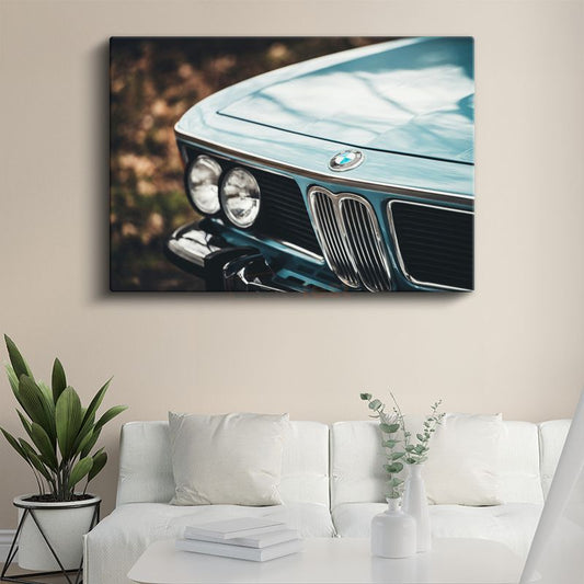 BMW Klasik - Vintage Alman Otomobil Ön Detay Kanvas Tablo