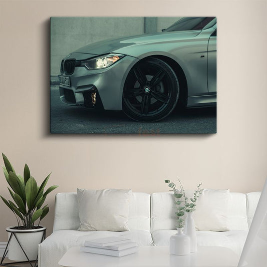 BMW 3 Serisi - Lüks Alman Sedan Detayı Kanvas Tablo