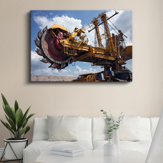 Bucket Wheel Excavator - Devasa Maden Makinesi Kanvas Tablo